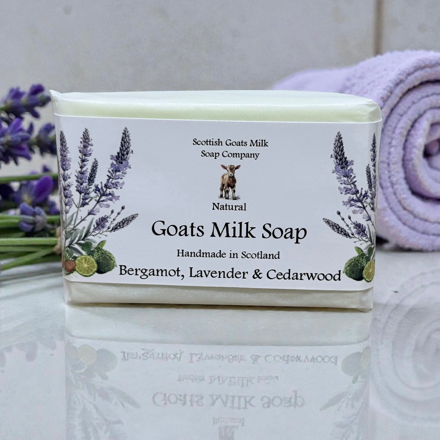 Bergamot, Lavender & Cedarwood Soap Bar | Handmade Goats Milk Soap