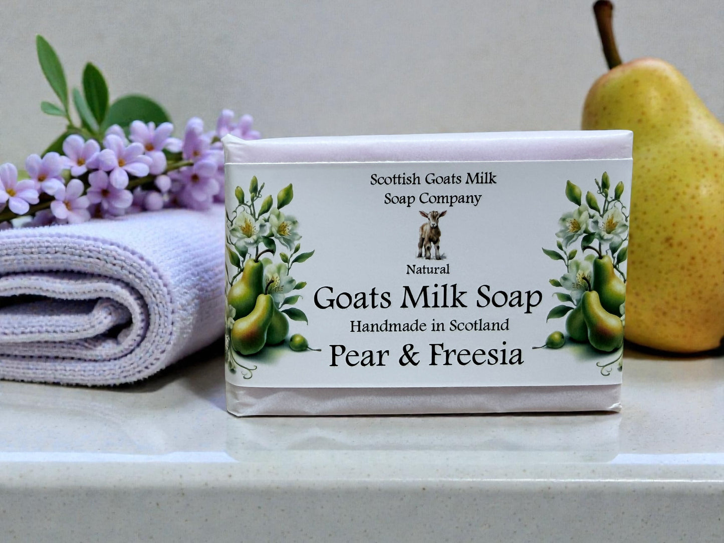 Pear and Freesia Soap Bar | Handmade Goats Milk Soap