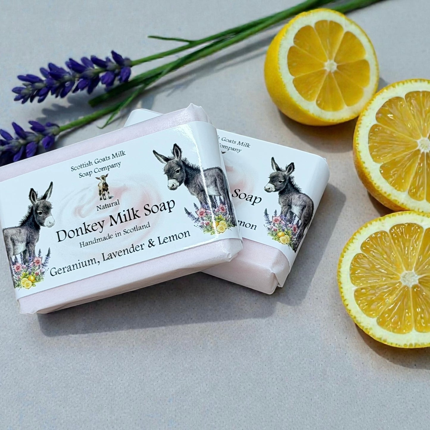 Geranium, Lavender & Lemon Soap Bar | Handmade Donkey Milk Soap