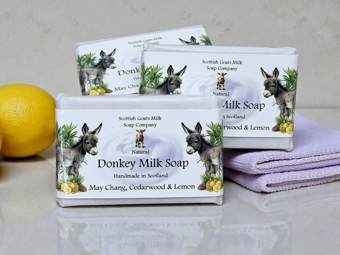 May Chang, Cedarwood & Lemon Soap Bar | Handmade Donkey Milk Soap