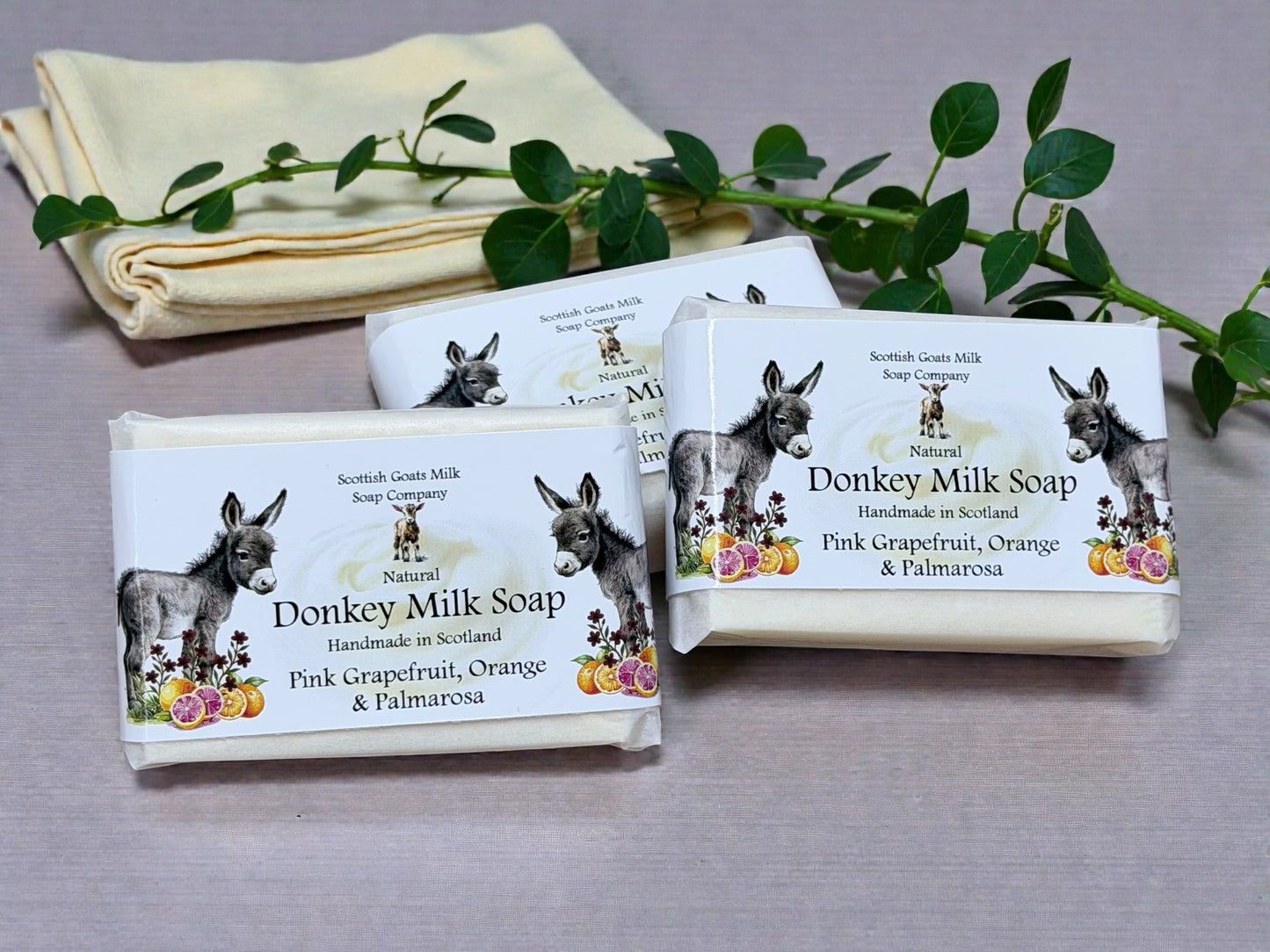 Pink Grapefruit, Orange & Palmarosa Soap Bar | Handmade Donkey Milk Soap