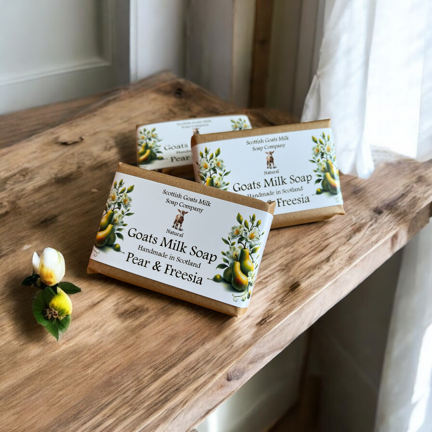 Pear and Freesia Soap Bar | Handmade Goats Milk Soap