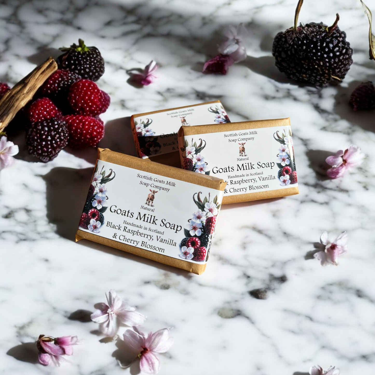 Black Raspberry, Vanilla & Cherry Blossom Soap Bar | Handmade Goats Milk Soap