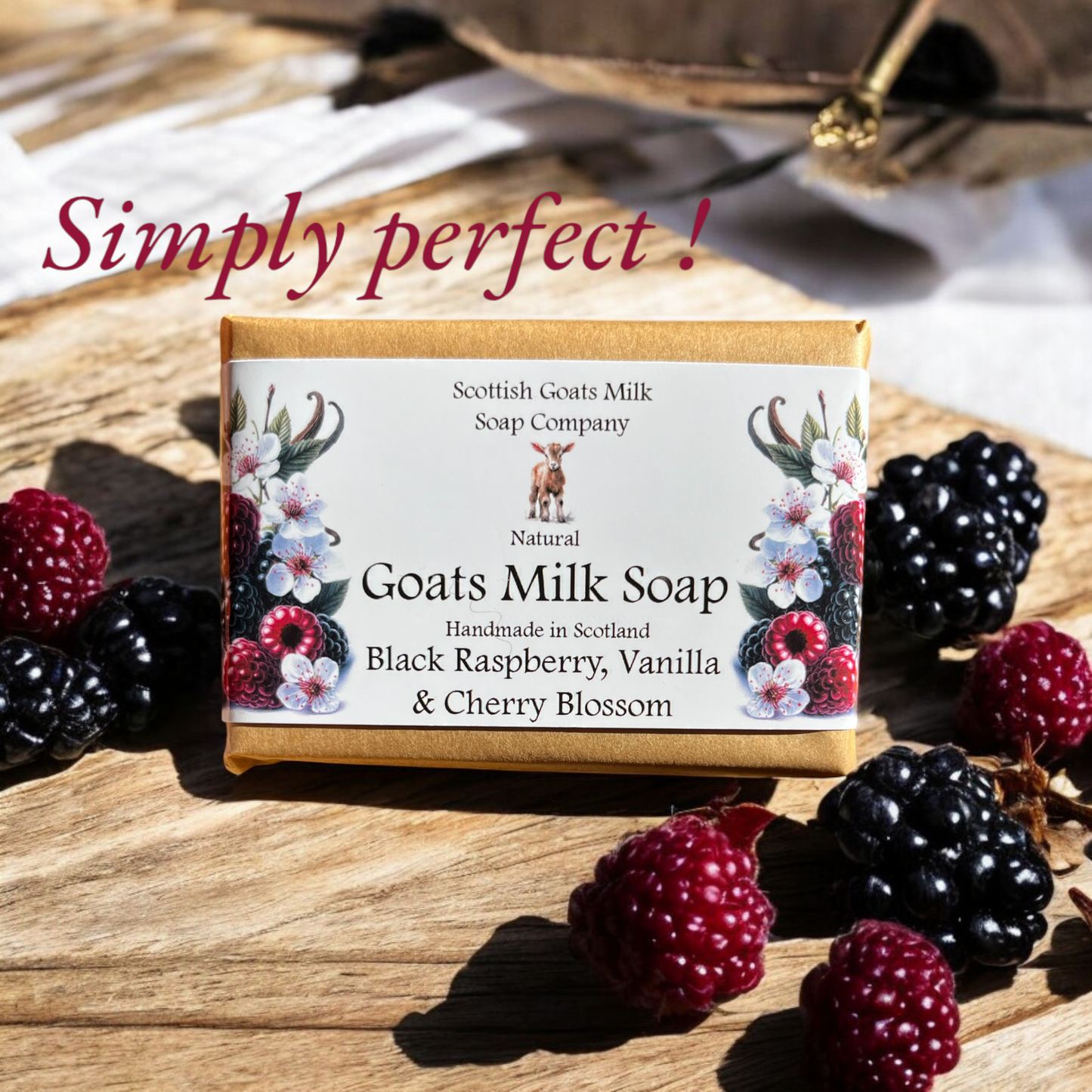Black Raspberry, Vanilla & Cherry Blossom Soap Bar | Handmade Goats Milk Soap