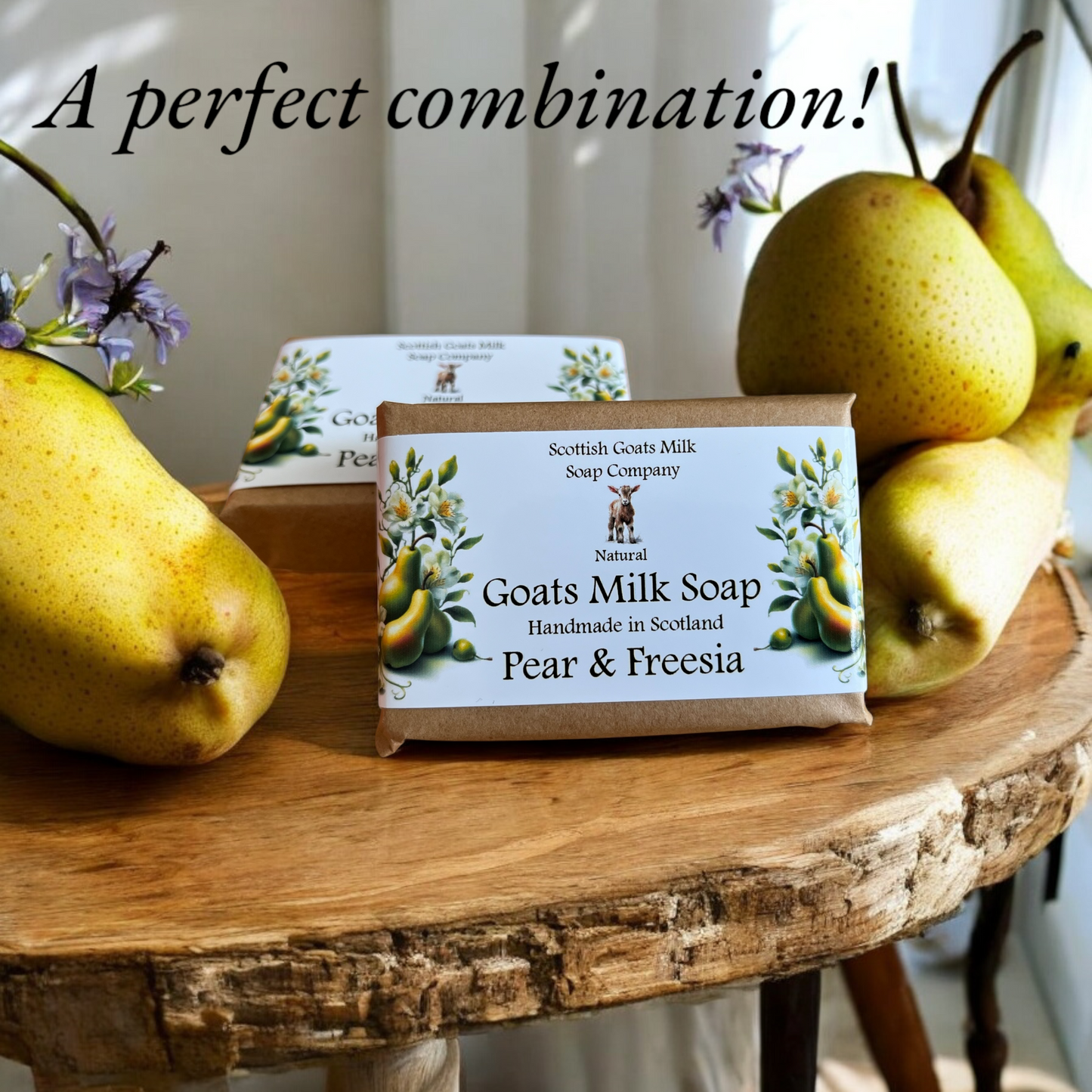 Pear and Freesia Soap Bar | Handmade Goats Milk Soap