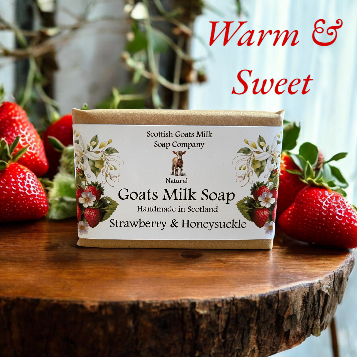 Strawberry & Honeysuckle Soap Bar | Handmade Goats Milk Soap