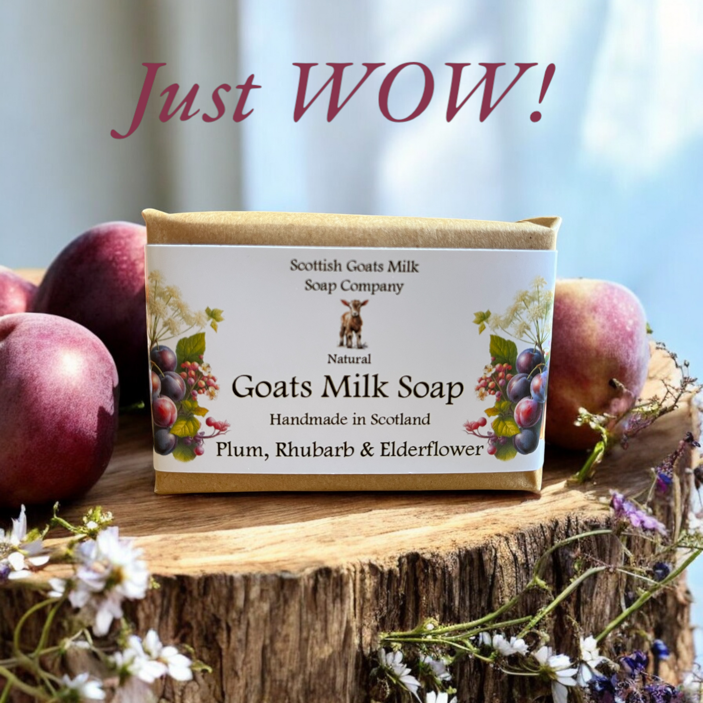 Plum, Rhubarb & Elderflower Soap Bar | Handmade Goats Milk Soap