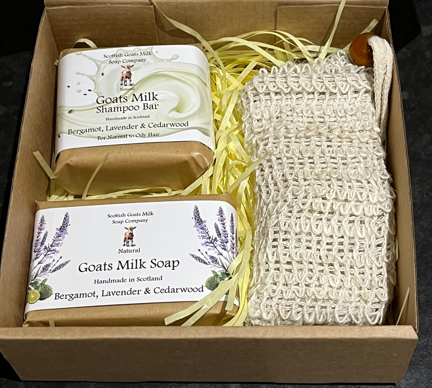 Essential Oil Goats Milk Soap & Shampoo Bar with Soap Bag Gift Set | 4 Boxes to Choose From | Gift Boxed
