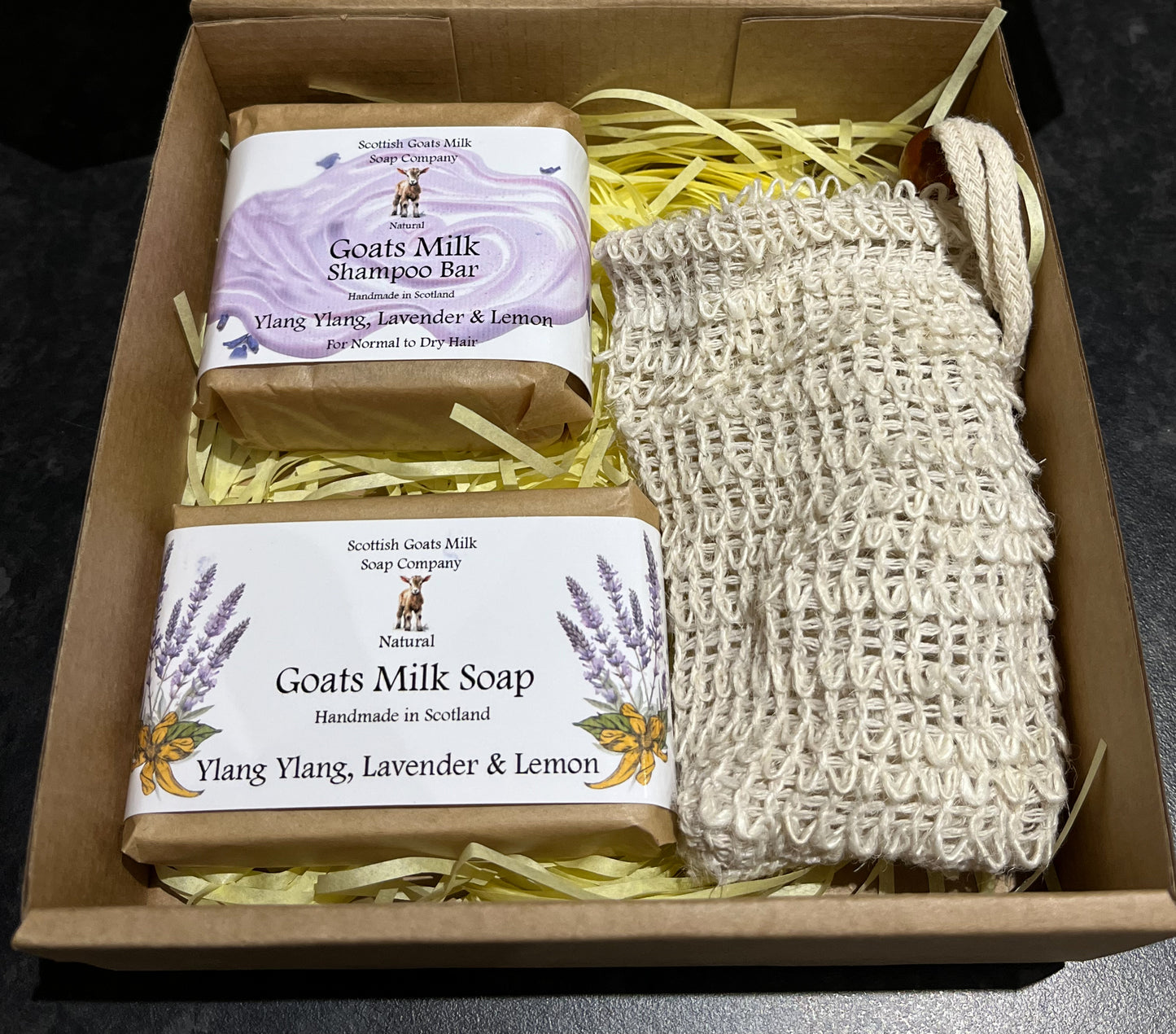Essential Oil Goats Milk Soap & Shampoo Bar with Soap Bag Gift Set | 4 Boxes to Choose From | Gift Boxed