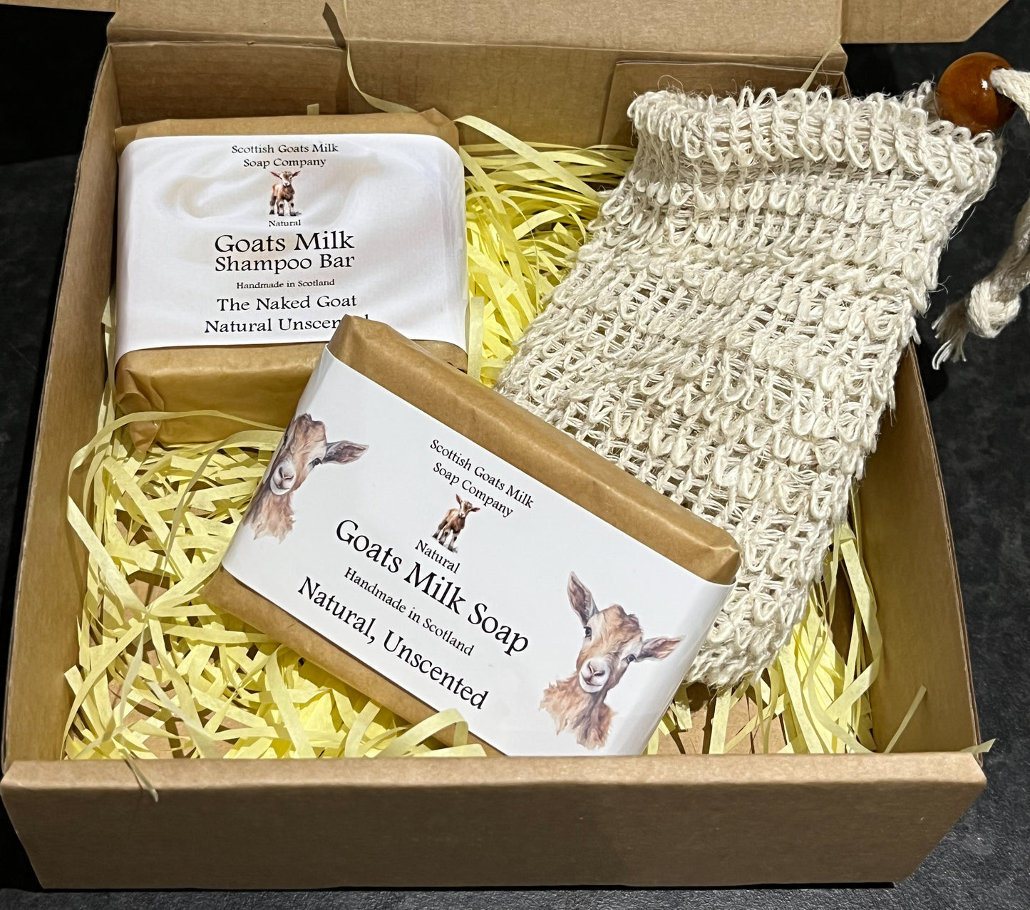 Essential Oil Goats Milk Soap & Shampoo Bar with Soap Bag Gift Set | 4 Boxes to Choose From | Gift Boxed