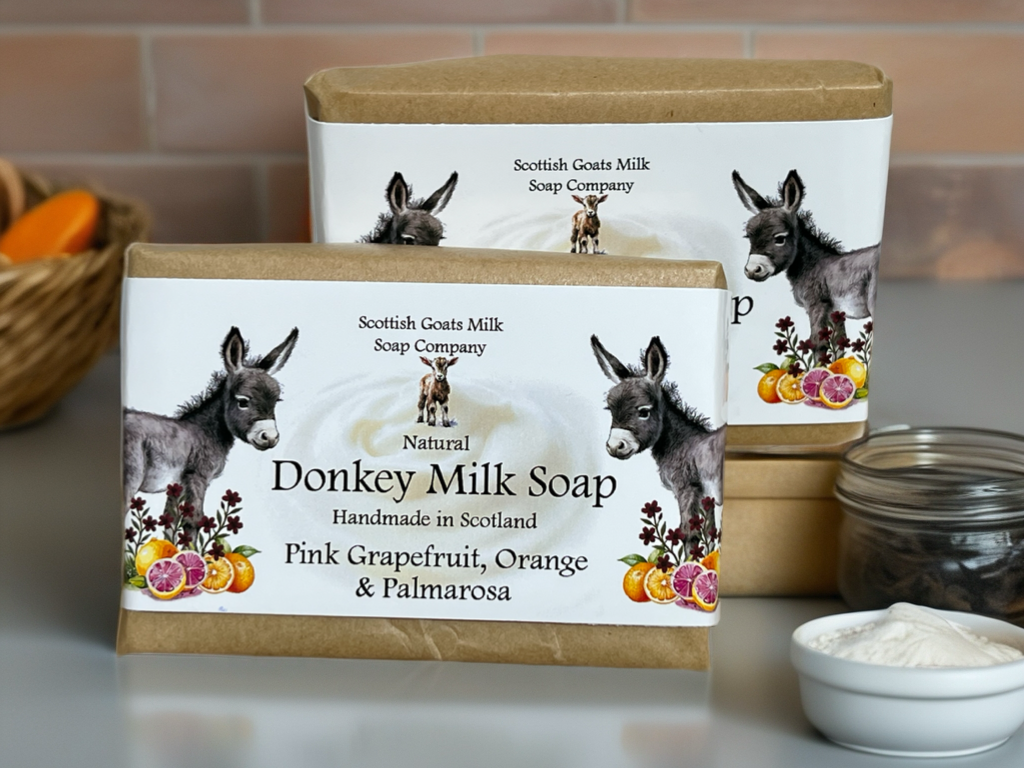 Pink Grapefruit, Orange & Palmarosa Soap Bar | Handmade Donkey Milk Soap