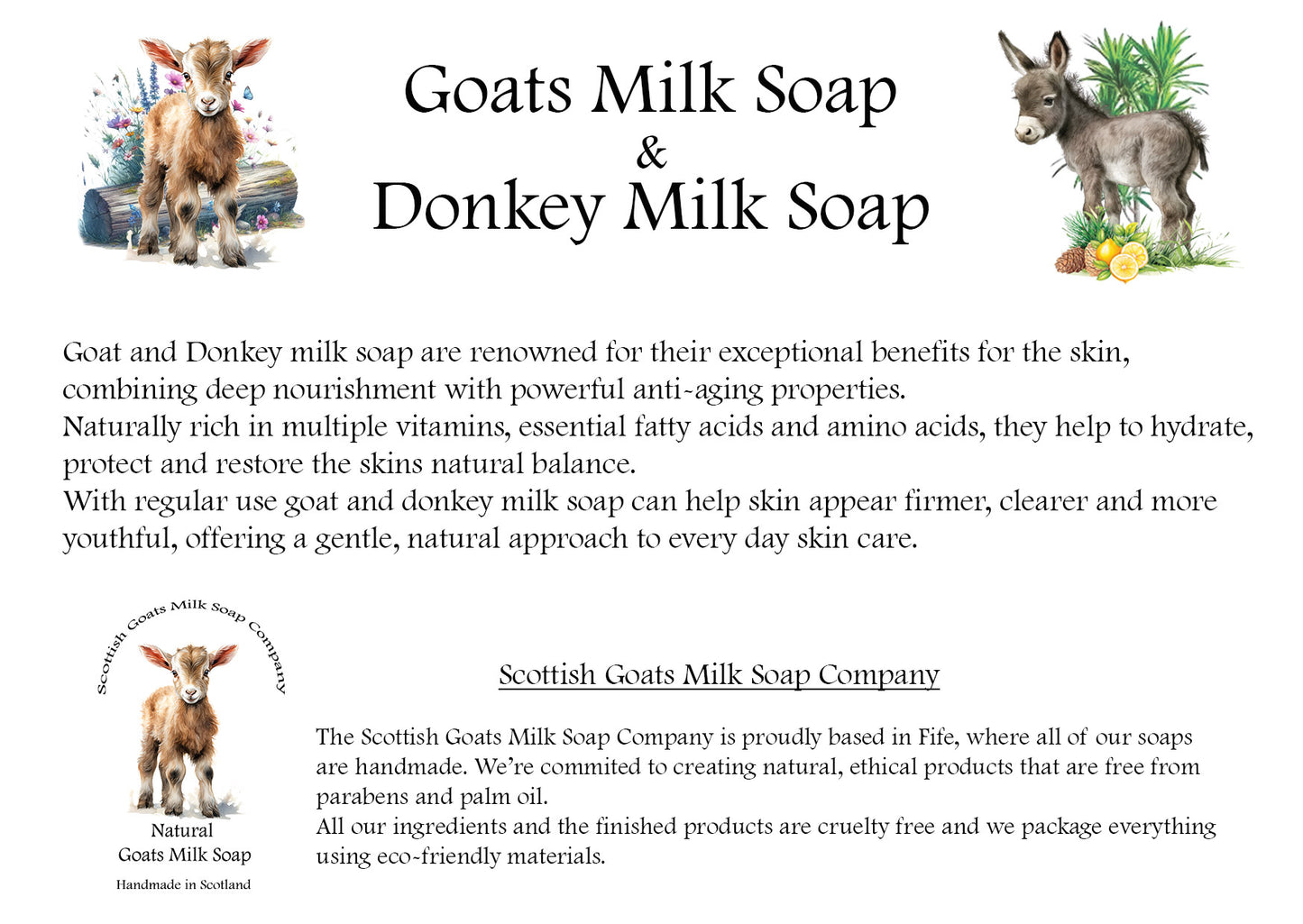 Essential Oil Donkey & Goats Milk Soap Bar & Soap Bag Gift Set | 2 Bars of Each Kind of Soap | 4 Different Scents | 4 Boxes to Choose From | Gift Boxed