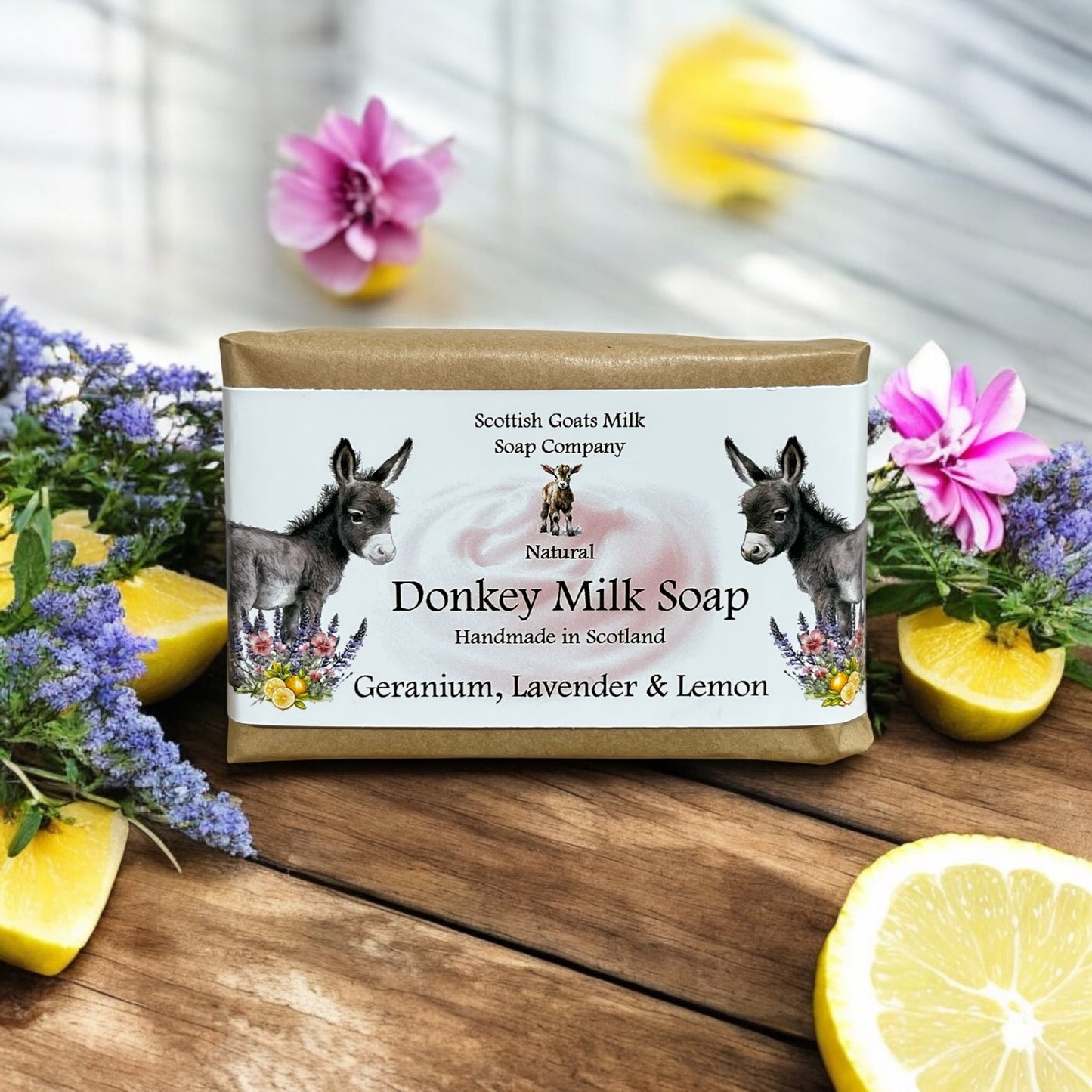 Geranium, Lavender & Lemon Soap Bar | Handmade Donkey Milk Soap
