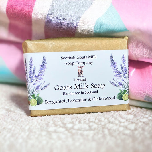 Bergamot, Lavender & Cedarwood Soap Bar | Handmade Goats Milk Soap