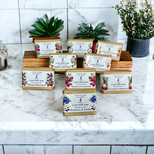 Guest Size Soap Bars (45g) | Handmade Goats Milk Soap | 8 Fruit Scents To Choose From