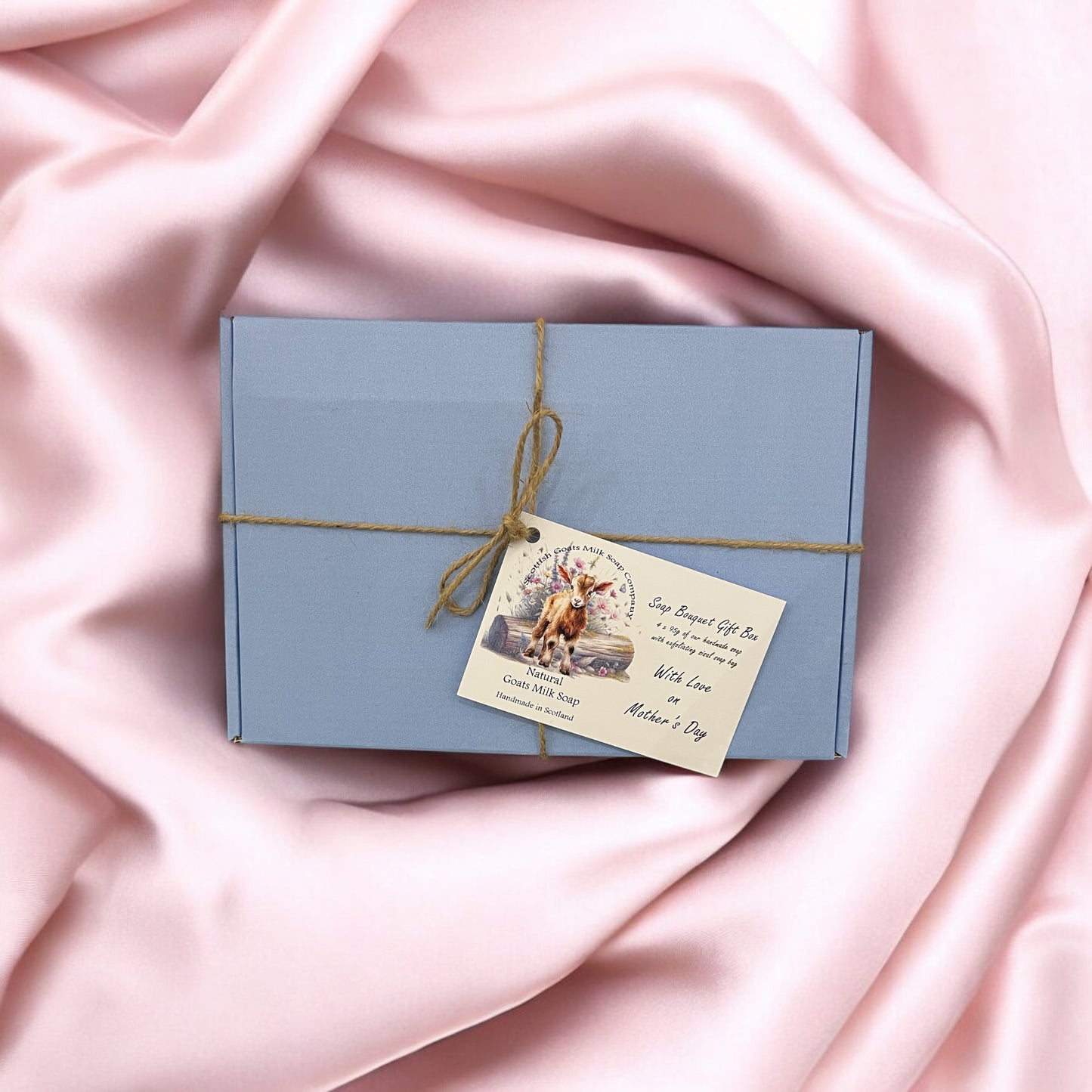 Mother's Day Gift Box | 4 Fruit & Floral Goats Milk Soap Bar & Soap Bag Gift Set | Soap Bouquet