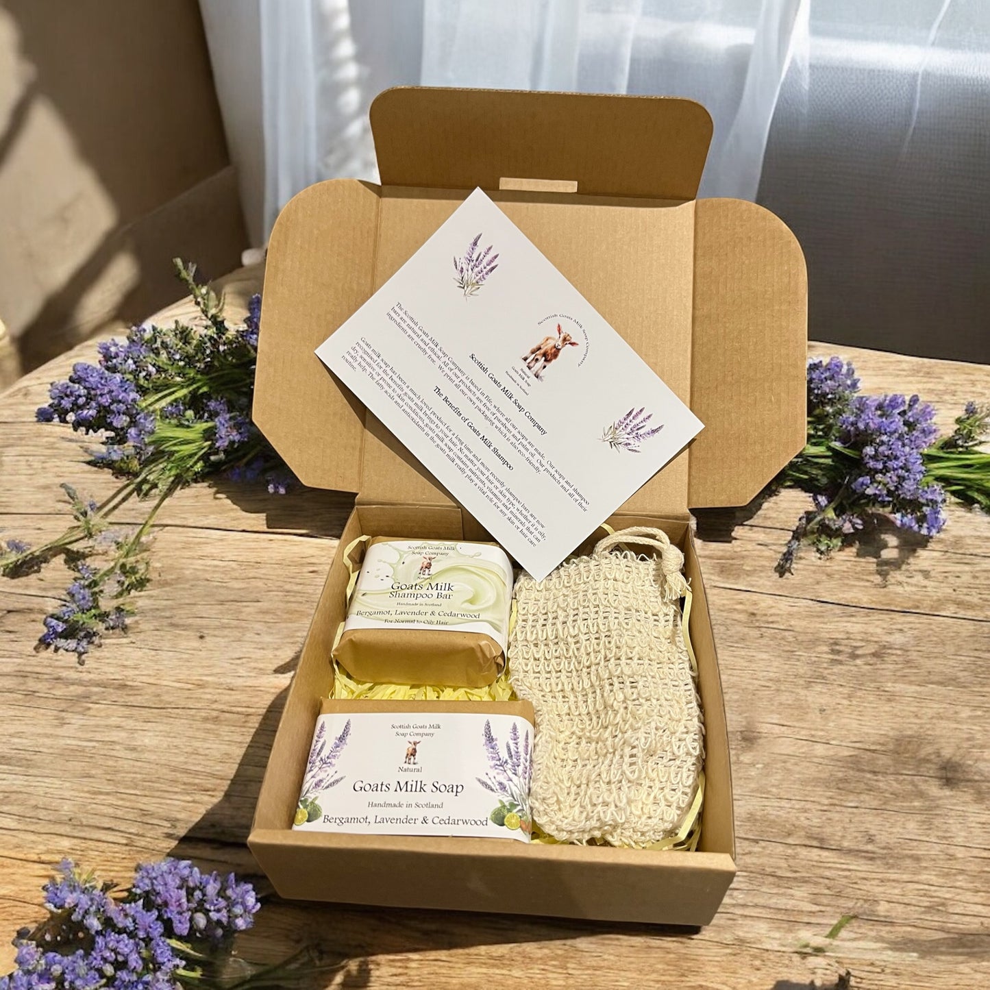 Essential Oil Goats Milk Soap & Shampoo Bar with Soap Bag Gift Set | 4 Boxes to Choose From | Gift Boxed