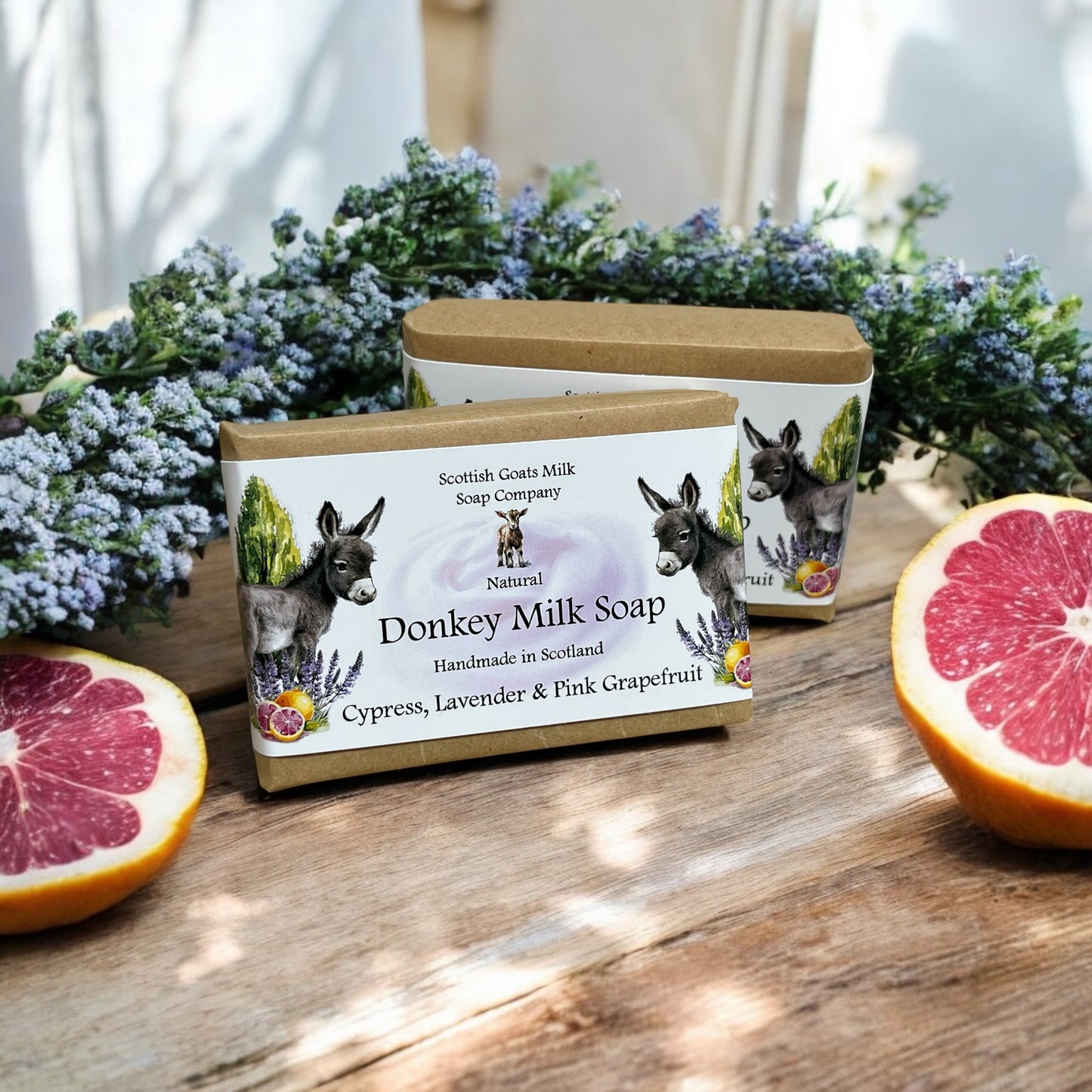 Cypress, Lavender & Pink Grapefruit Soap Bar | Handmade Donkey Milk Soap