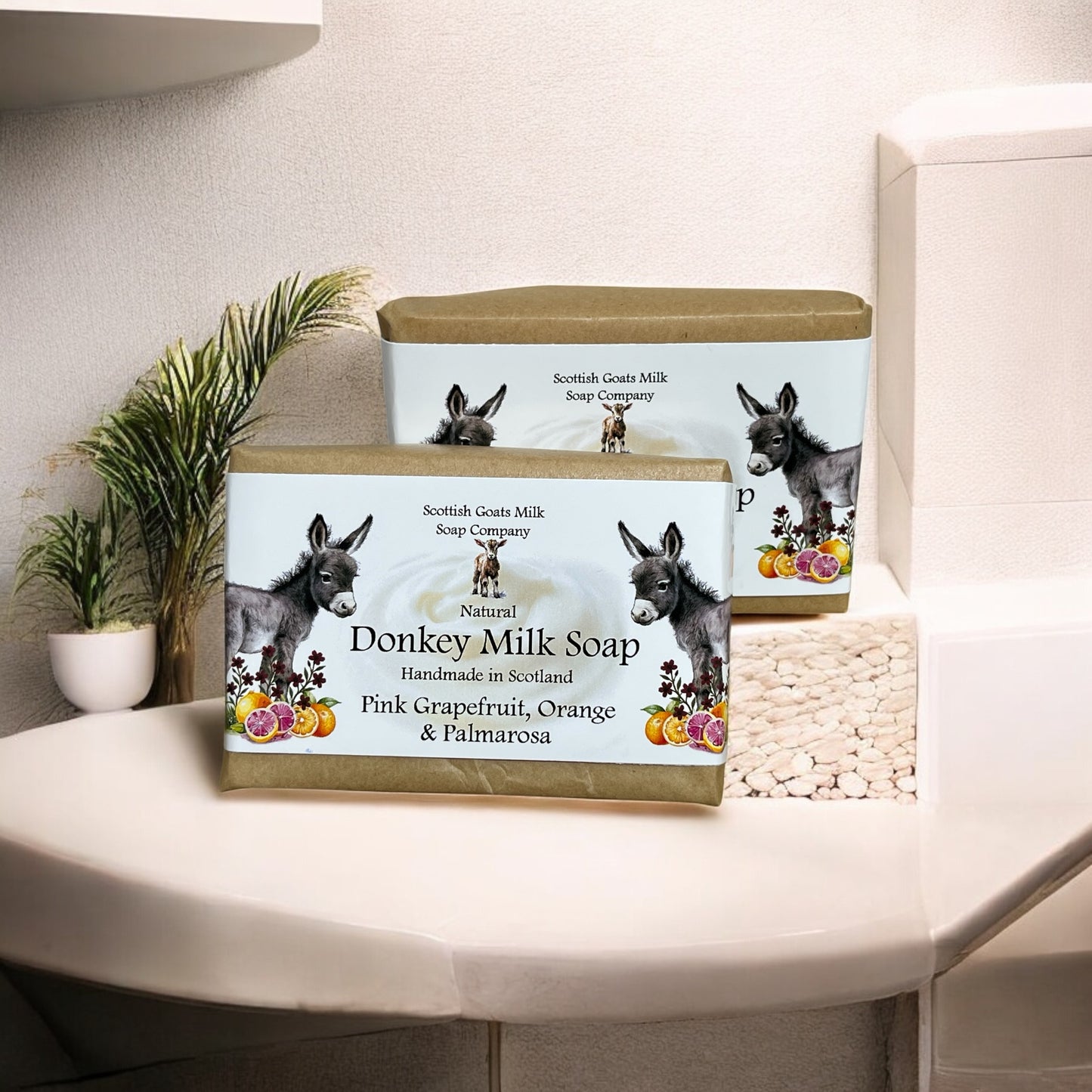 Pink Grapefruit, Orange & Palmarosa Soap Bar | Handmade Donkey Milk Soap