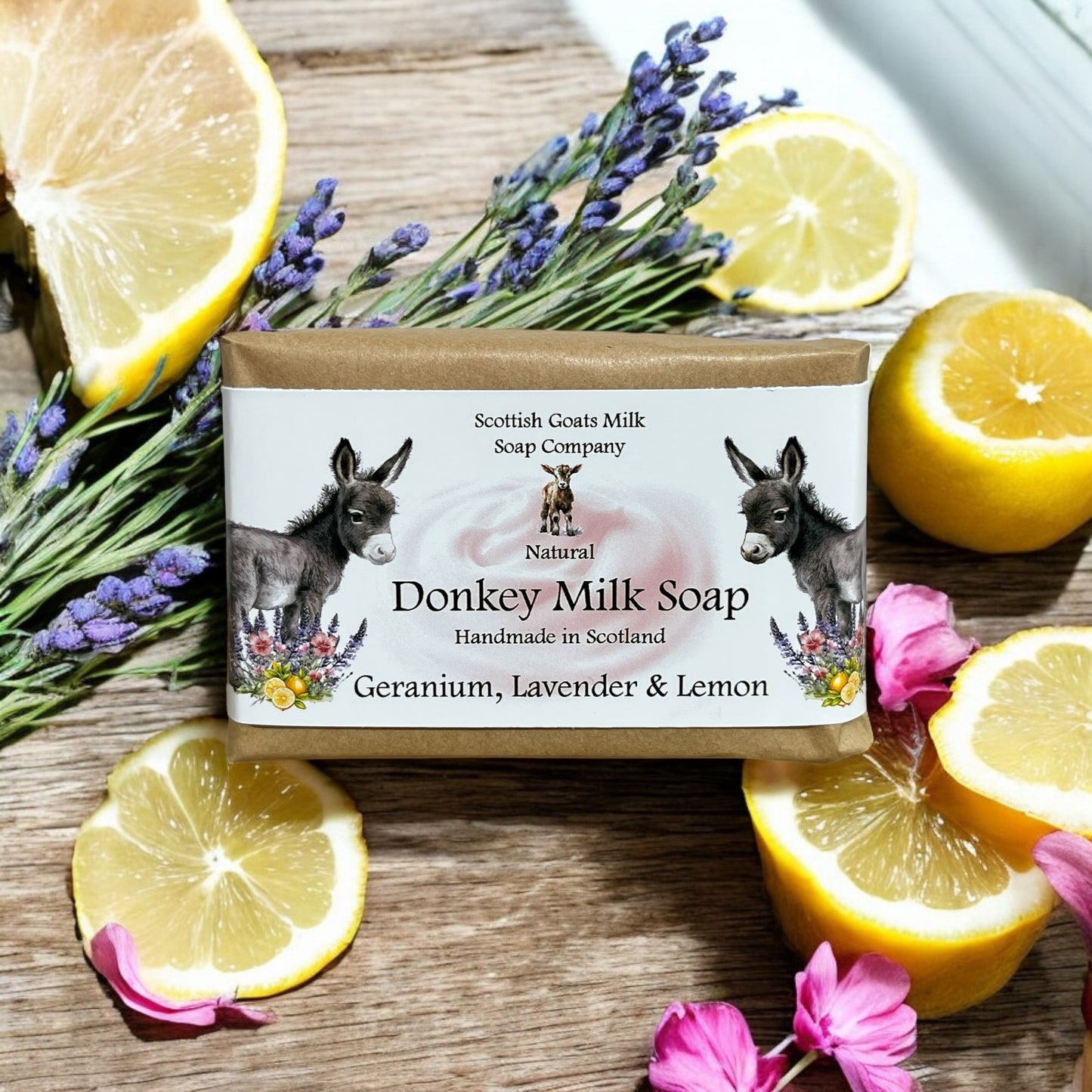 Geranium, Lavender & Lemon Soap Bar | Handmade Donkey Milk Soap