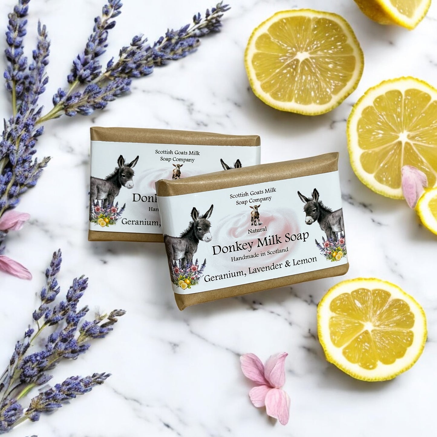 Geranium, Lavender & Lemon Soap Bar | Handmade Donkey Milk Soap