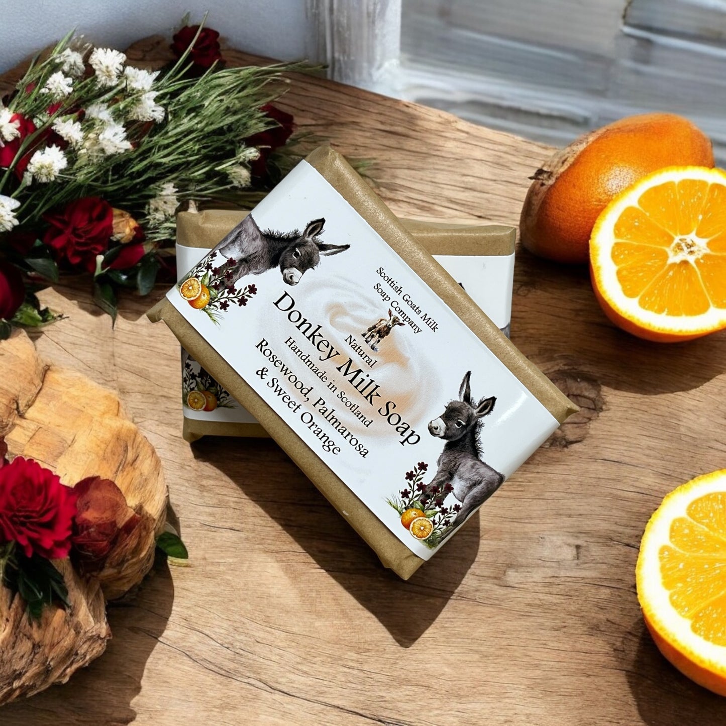 Rosewood, Palmarosa & Sweet Orange Soap Bar | Handmade Donkey Milk Soap