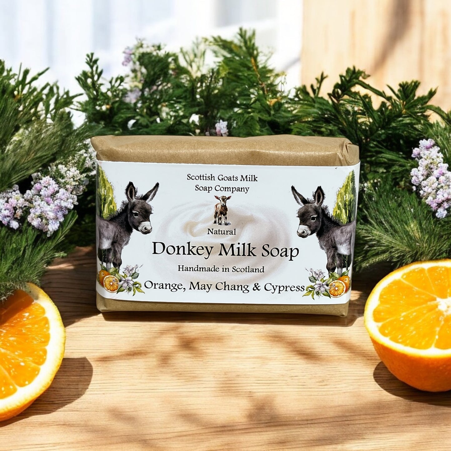 Orange, May Chang & Cypress Soap Bar | Handmade Donkey Milk Soap