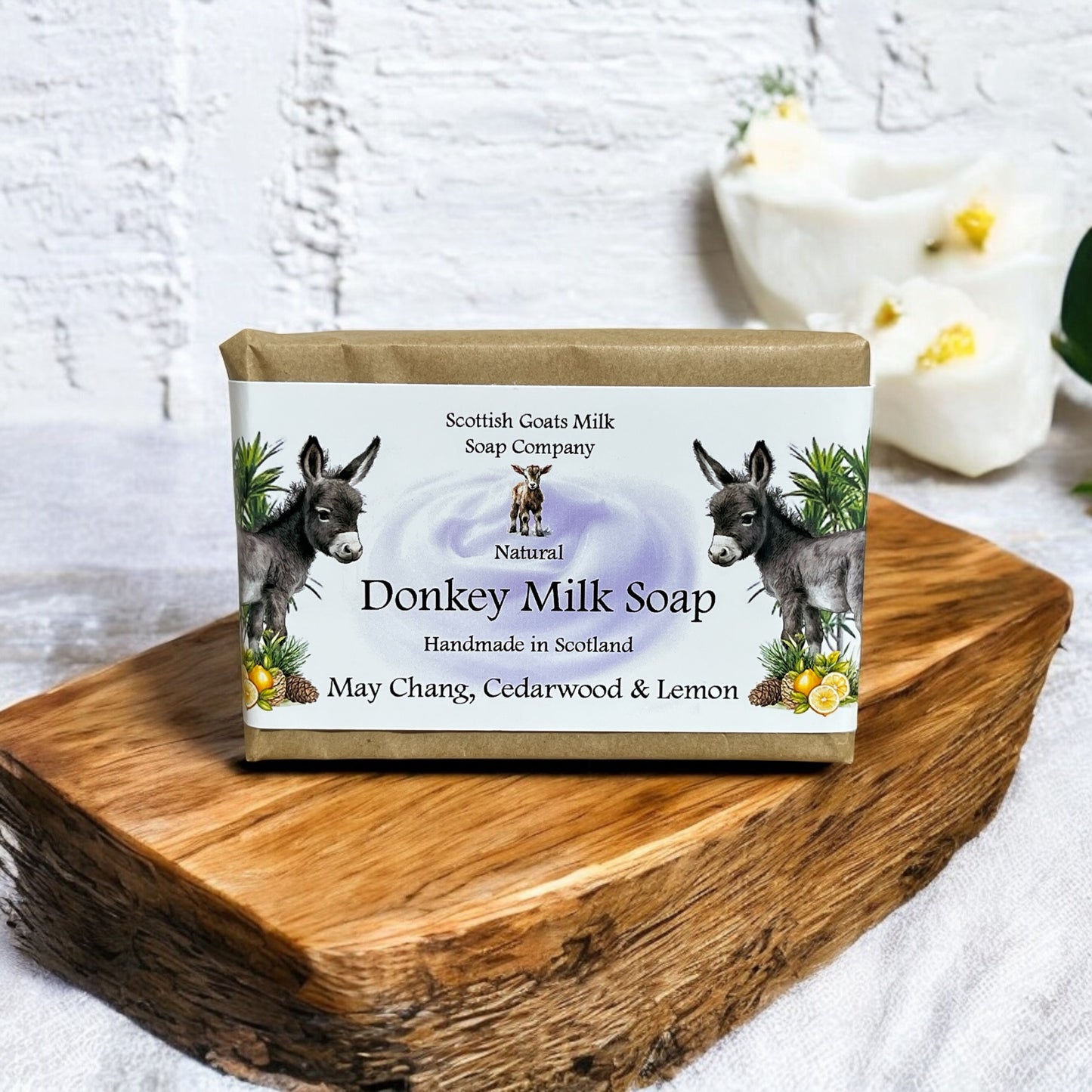 May Chang, Cedarwood & Lemon Soap Bar | Handmade Donkey Milk Soap