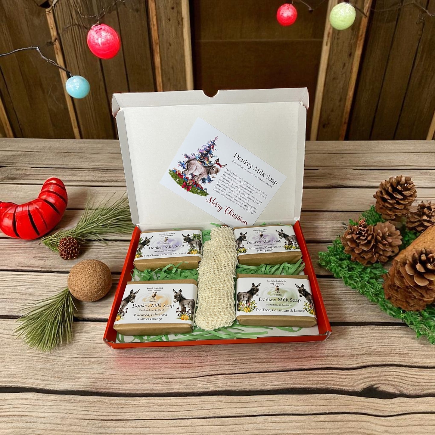 Christmas Donkey Milk Soap Bar Gift Set | 2 Boxes to Choose From | Gift Boxed