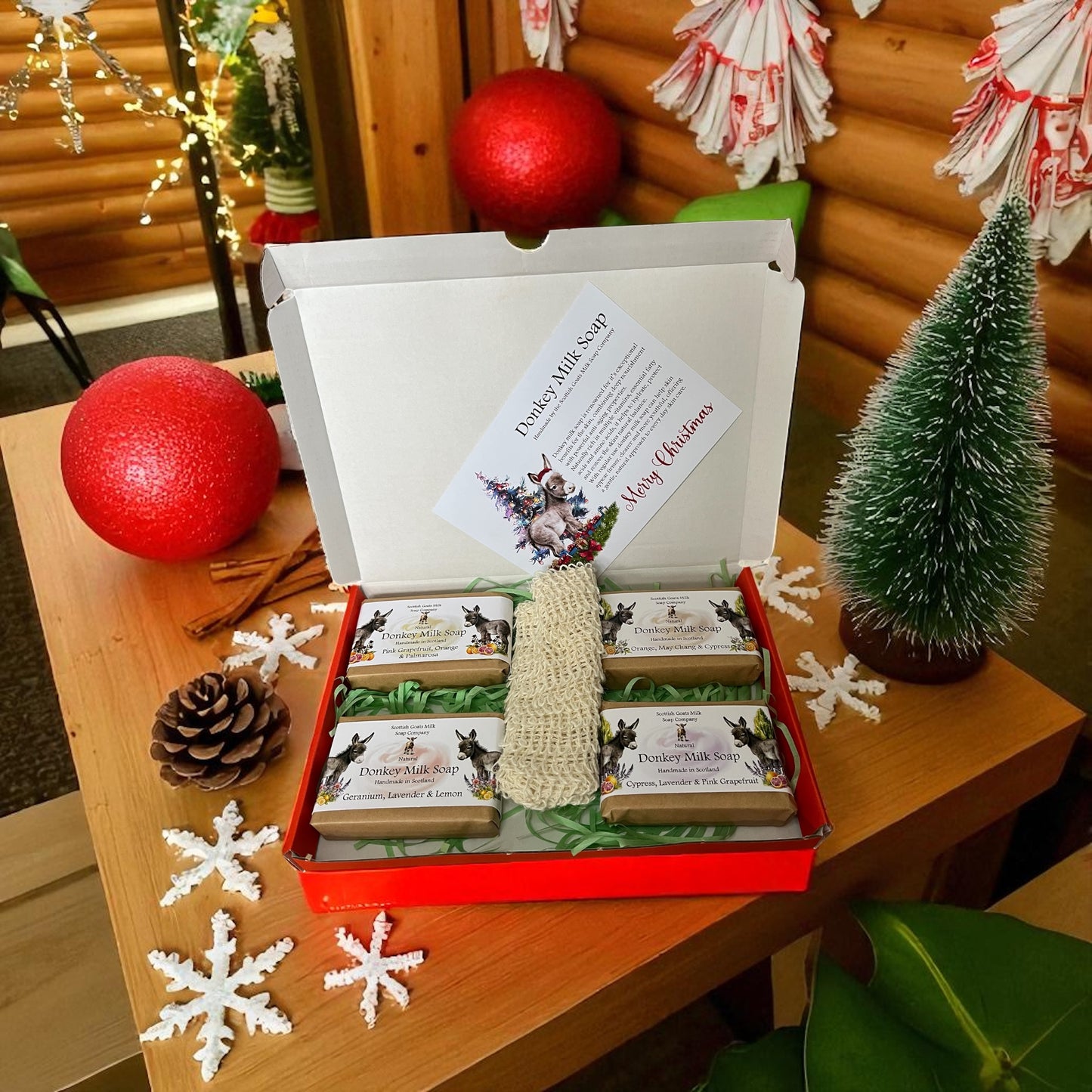 Christmas Donkey Milk Soap Bar Gift Set | 2 Boxes to Choose From | Gift Boxed
