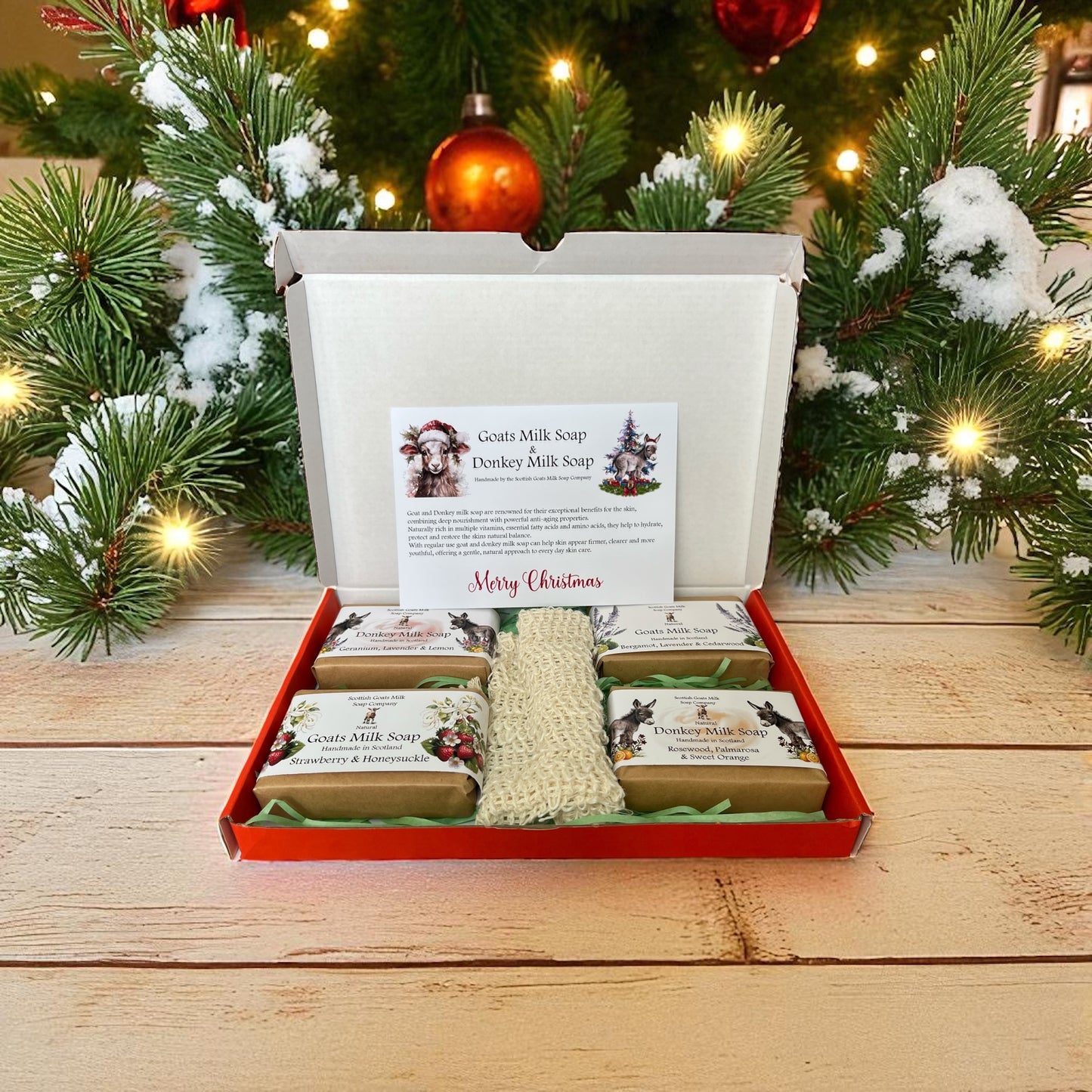 Christmas Goat & Donkey Milk Soap Bar Gift Set | 2 Boxes to Choose From | Gift Boxed