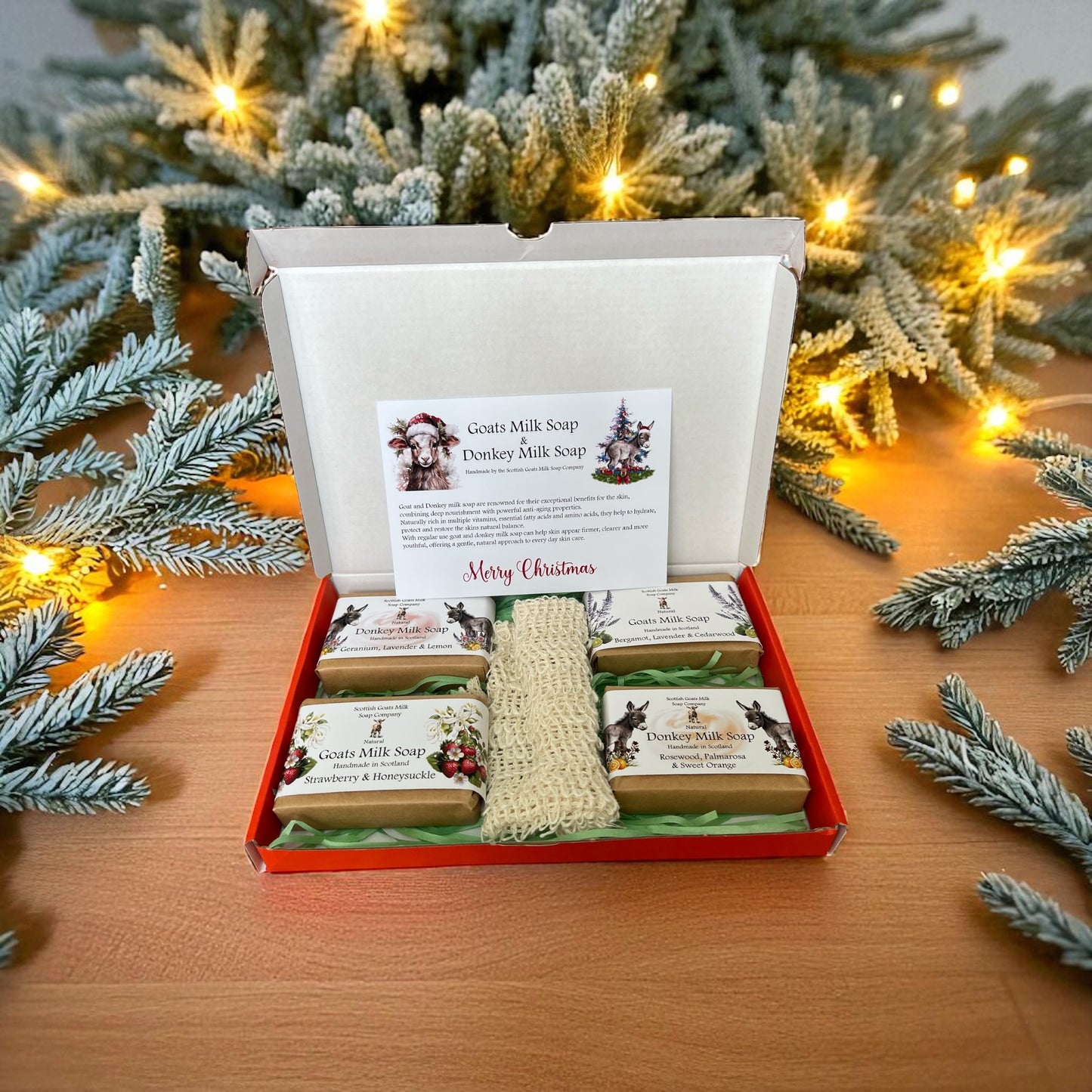 Christmas Goat & Donkey Milk Soap Bar Gift Set | 2 Boxes to Choose From | Gift Boxed