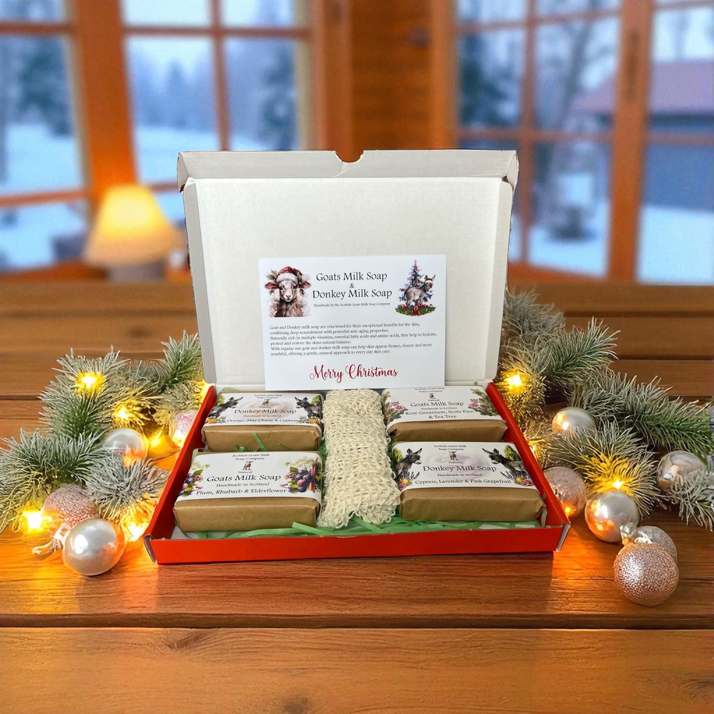Christmas Goat & Donkey Milk Soap Bar Gift Set | 2 Boxes to Choose From | Gift Boxed
