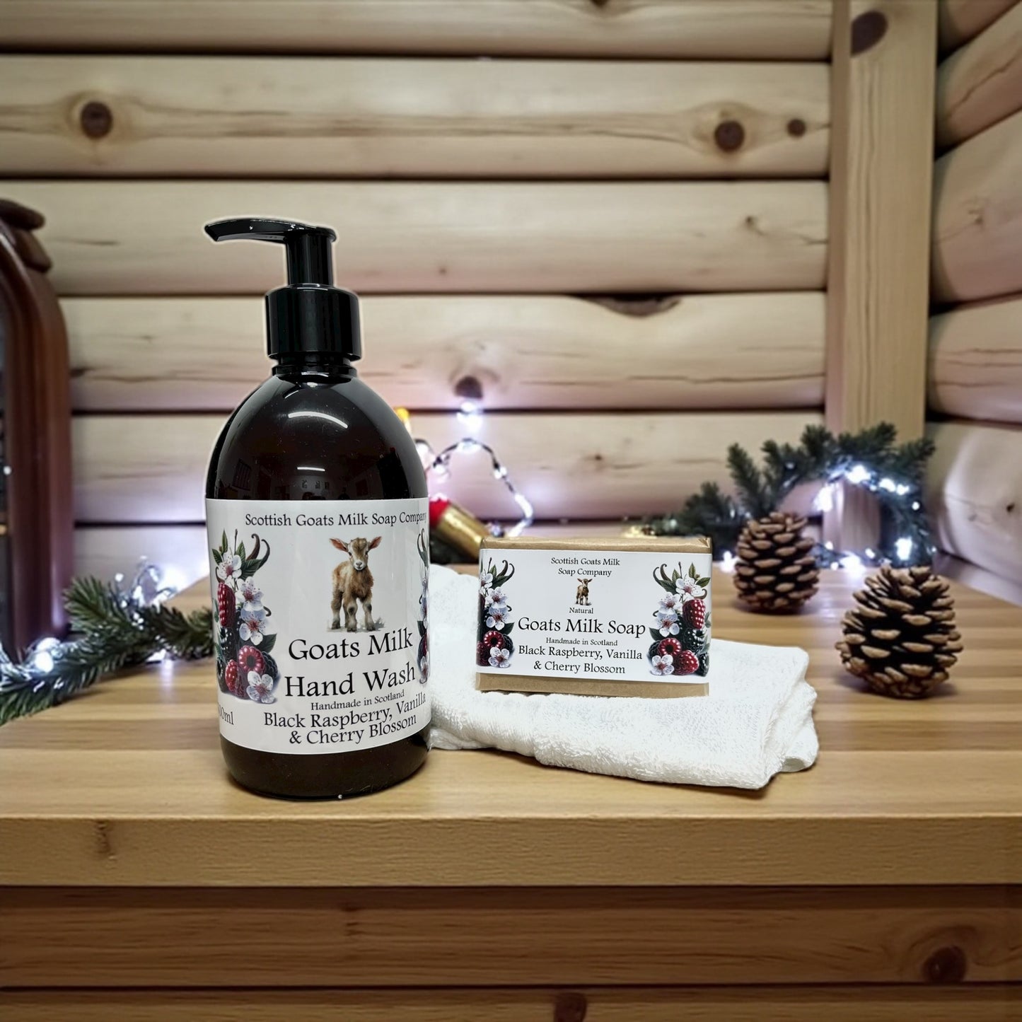 Luxury Christmas Goats Milk Hand Wash (500ml) and Soap Bar Gift Set |6 Scent Boxes to Choose From | Gift Boxed