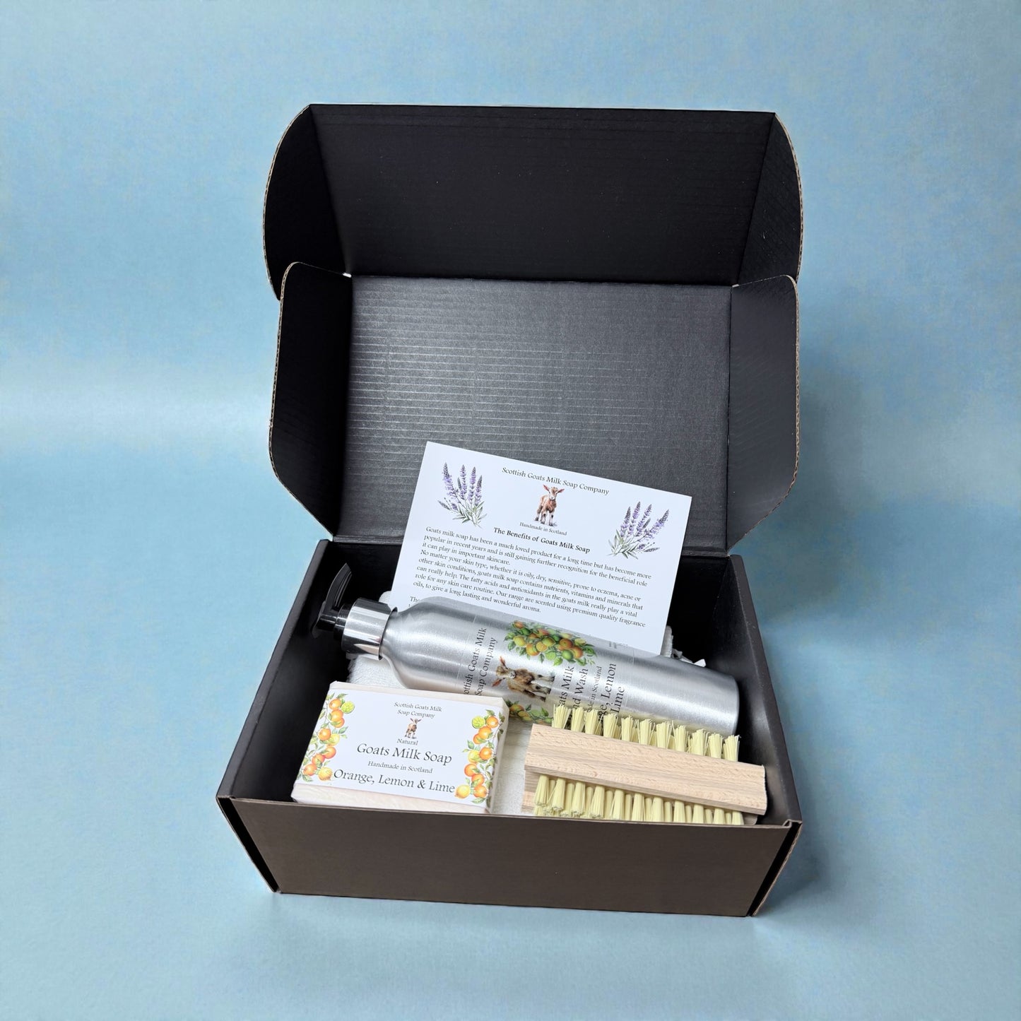 Luxury Goats Milk Hand Wash (300ml Aluminium Bottle) and Soap Bar Gift Set |4 Scent Boxes to Choose From | Gift Boxed