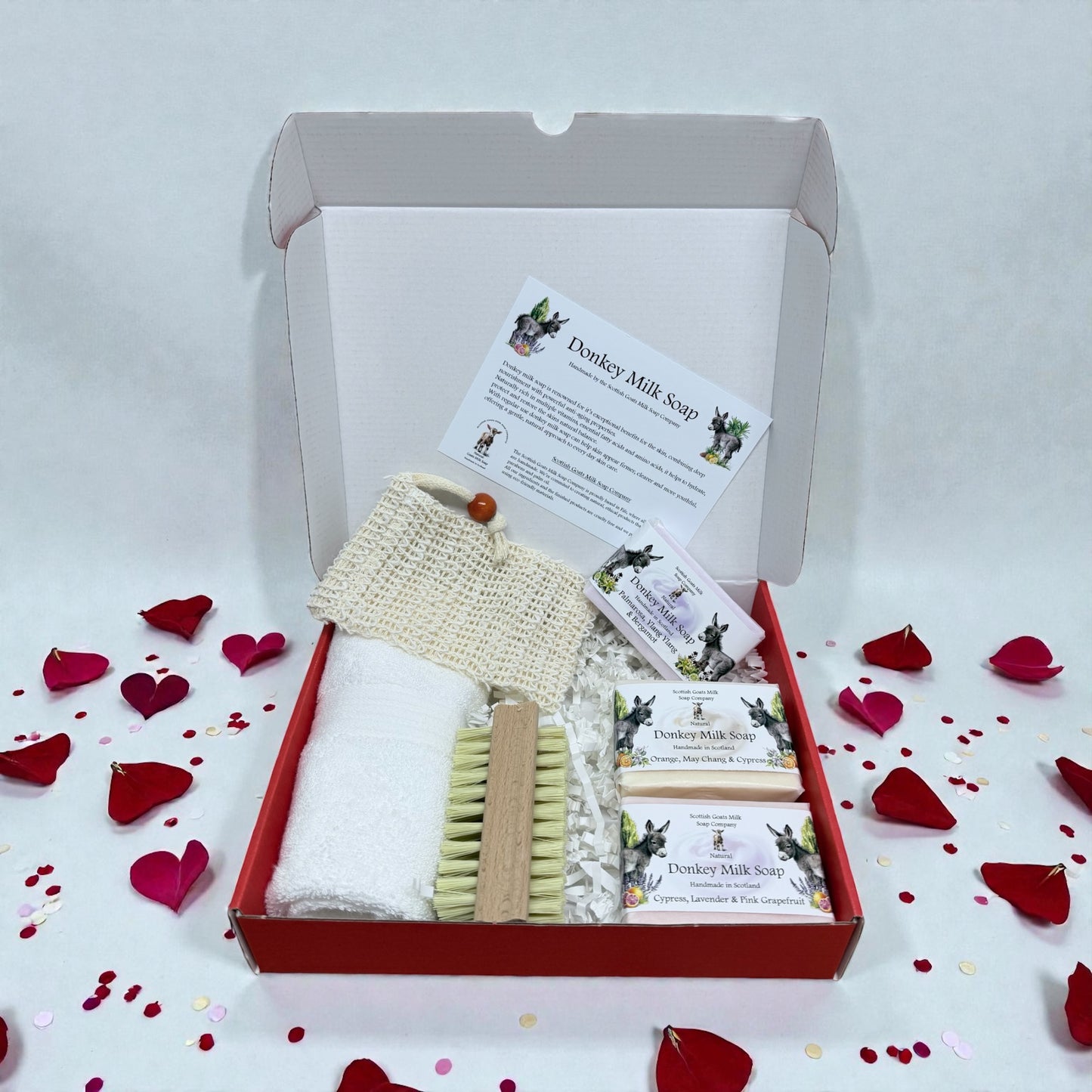 Valentines Goats Milk & Donkey Milk Soap and Self Care Gift Box | 3 Boxes to Choose From | Gift Boxed