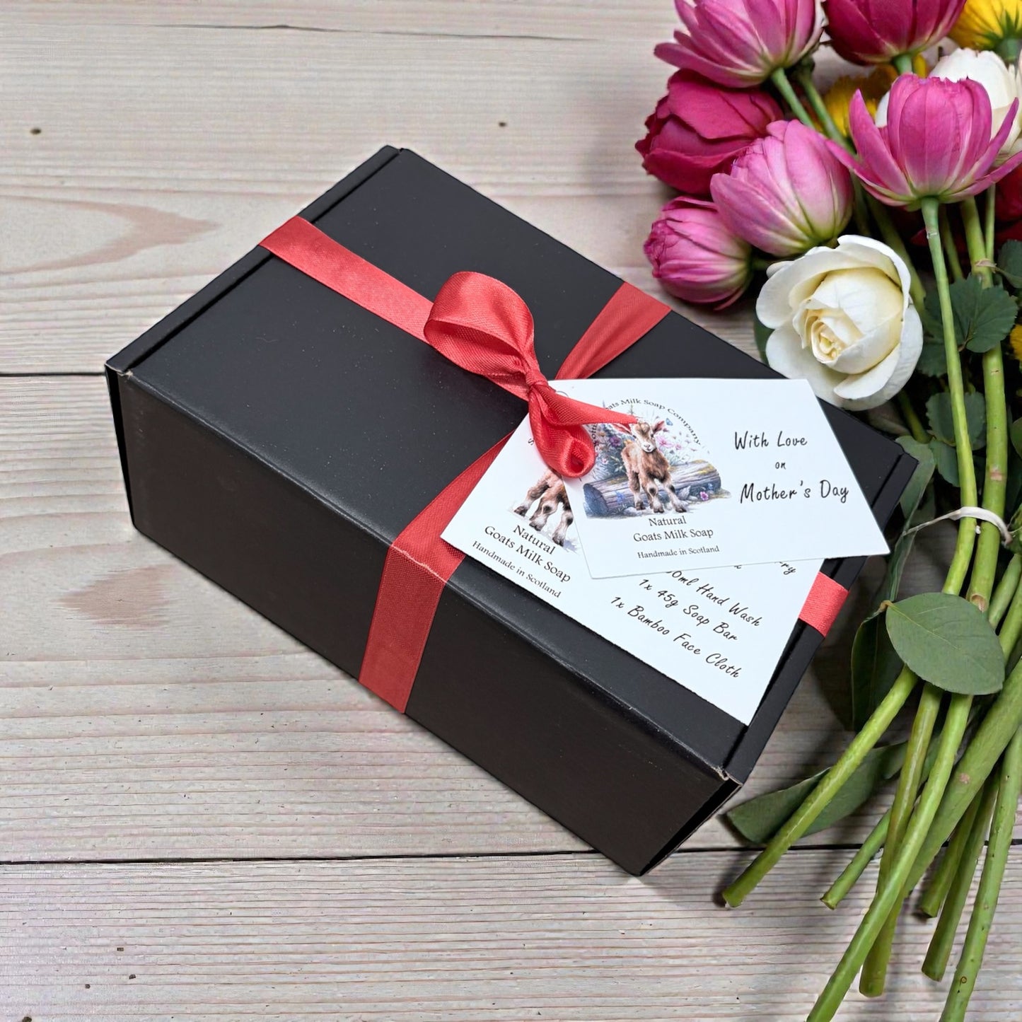 Mother's Day Luxury Goats Milk Hand Wash (250ml) and Soap Bar Gift Set | 5 Scent Boxes to Choose From | Gift Boxed