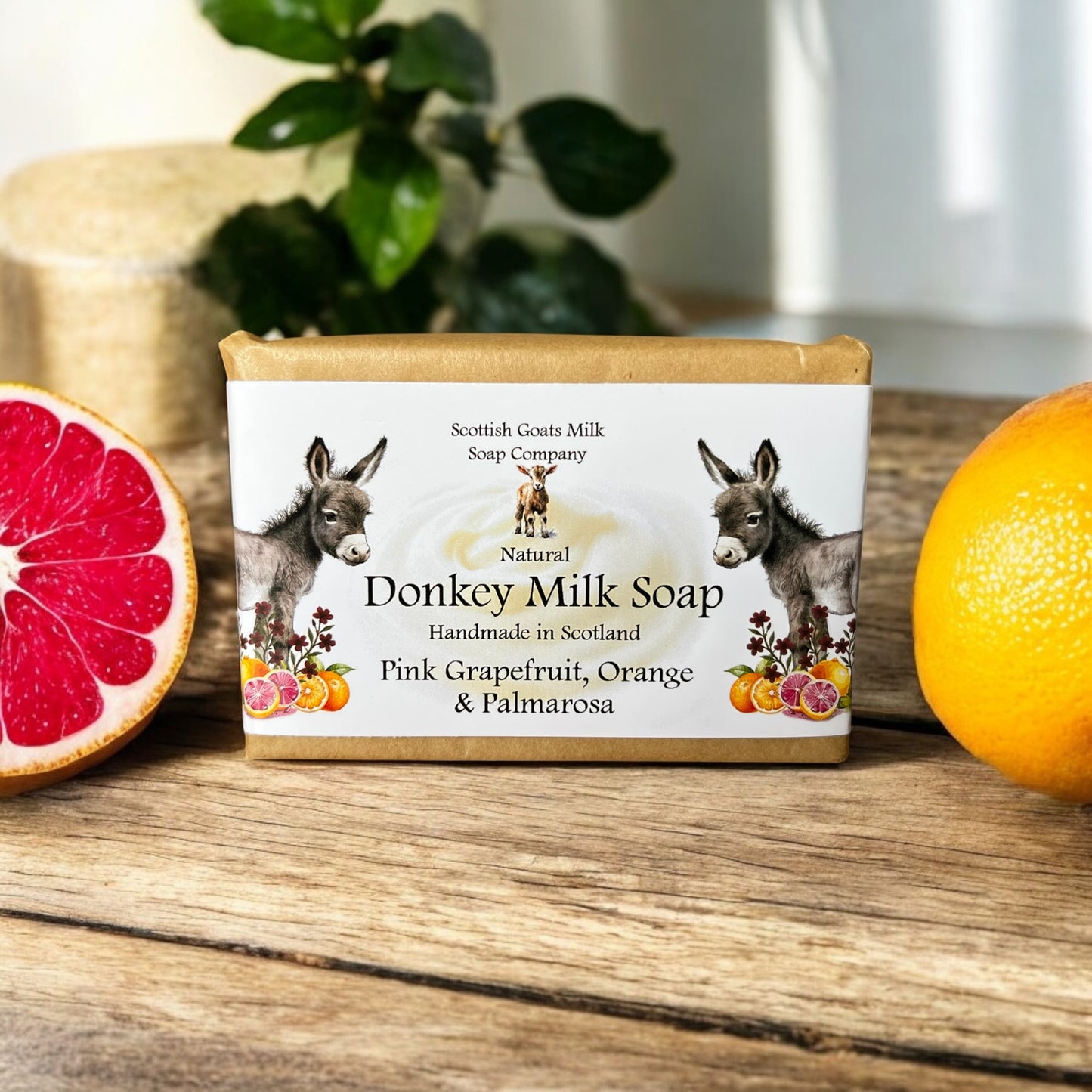 Pink Grapefruit, Orange & Palmarosa Soap Bar | Handmade Donkey Milk Soap