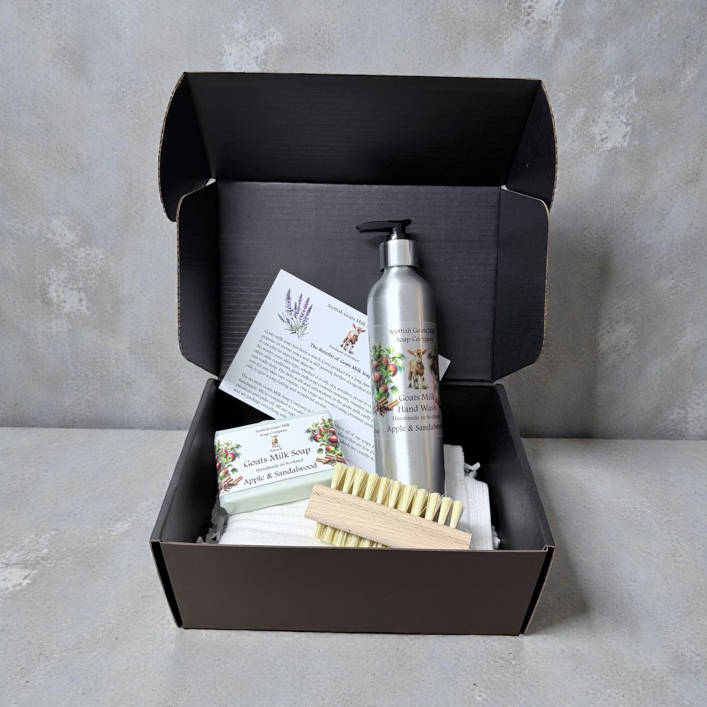 Luxury Goats Milk Hand Wash (300ml Aluminium Bottle) and Soap Bar Gift Set |4 Scent Boxes to Choose From | Gift Boxed