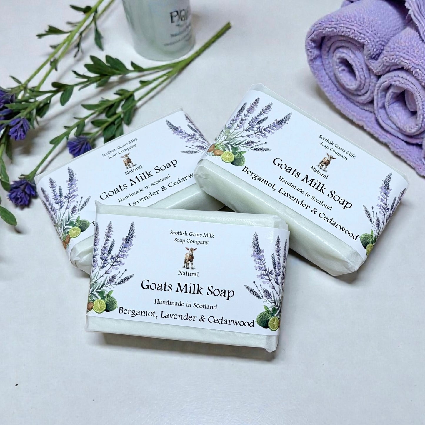 Bergamot, Lavender & Cedarwood Soap Bar | Handmade Goats Milk Soap