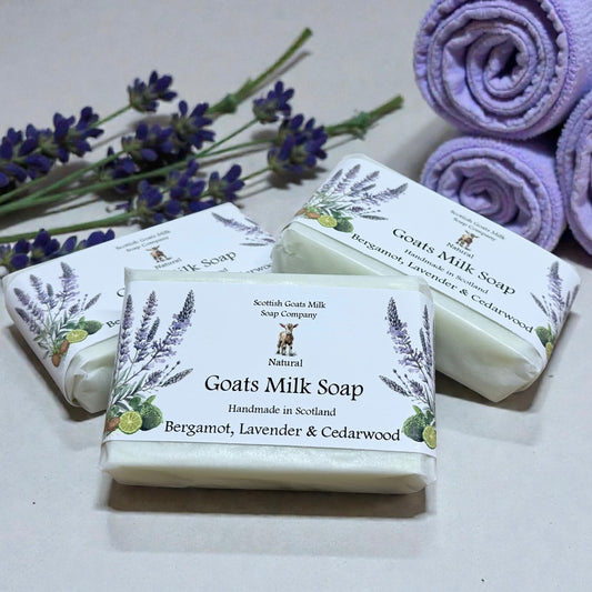 Bergamot, Lavender & Cedarwood Soap Bar | Handmade Goats Milk Soap