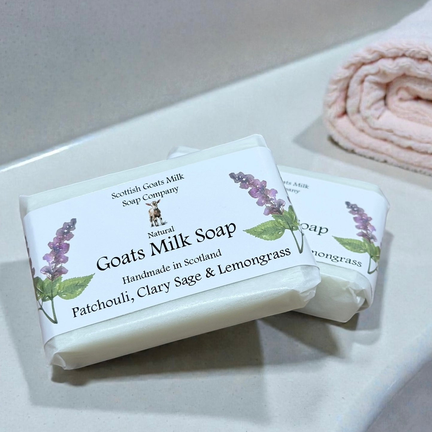 Patchouli, Clary Sage & Lemongrass Soap Bar | Handmade Goats Milk Soap