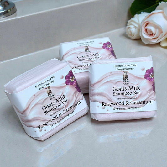 Rosewood & Geranium Shampoo Bar | Handmade Goats Milk Shampoo