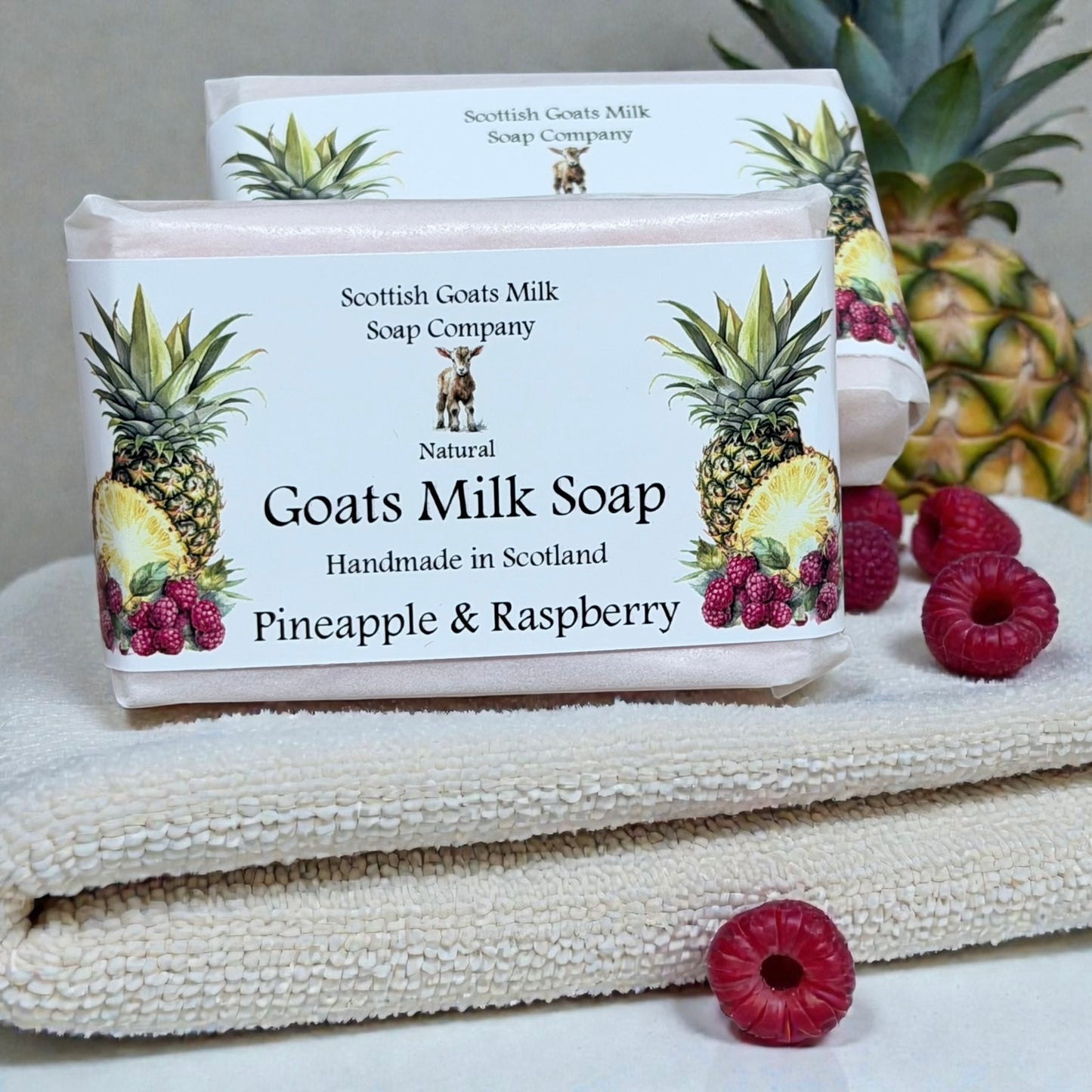 Pineapple and Raspberry Soap Bar | Handmade Goats Milk Soap