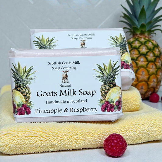 Pineapple and Raspberry Soap Bar | Handmade Goats Milk Soap