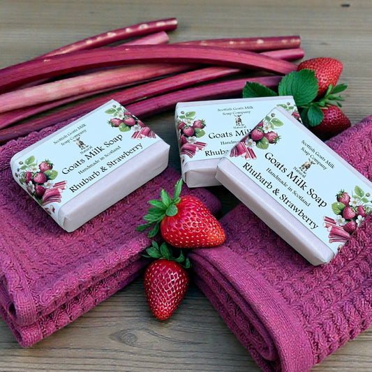 Rhubarb and Strawberry Soap Bar | Handmade Goats Milk Soap