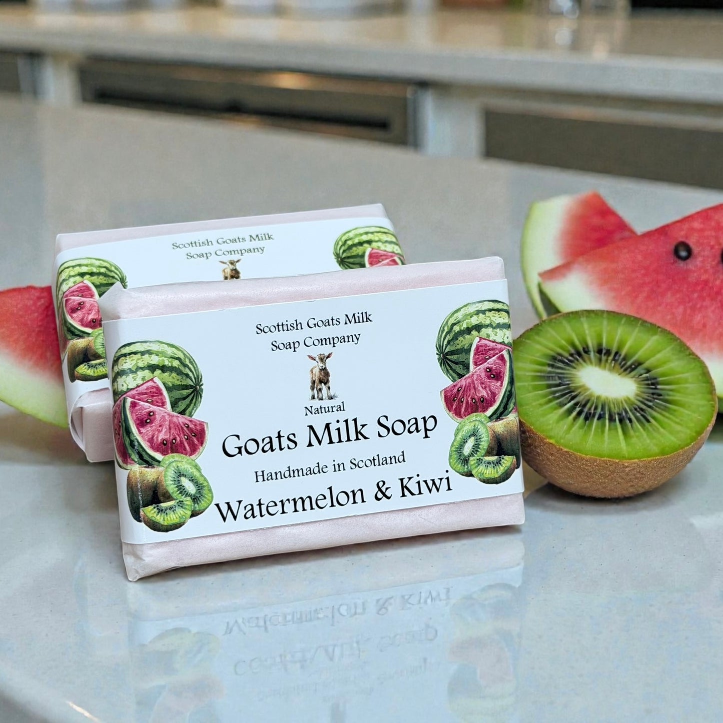 Watermelon and Kiwi Soap Bar | Handmade Goats Milk Soap
