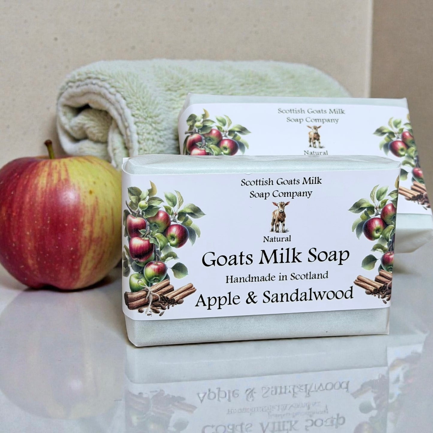 Apple and Sandalwood Soap Bar | Handmade Goats Milk Soap