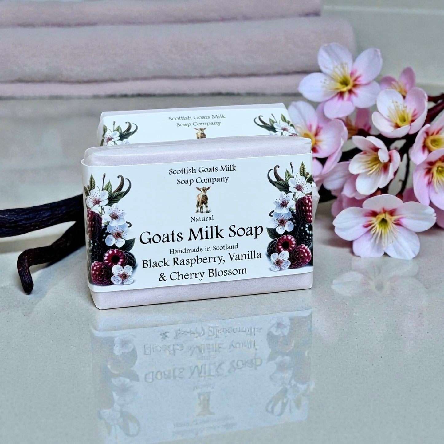 Black Raspberry, Vanilla & Cherry Blossom Soap Bar | Handmade Goats Milk Soap