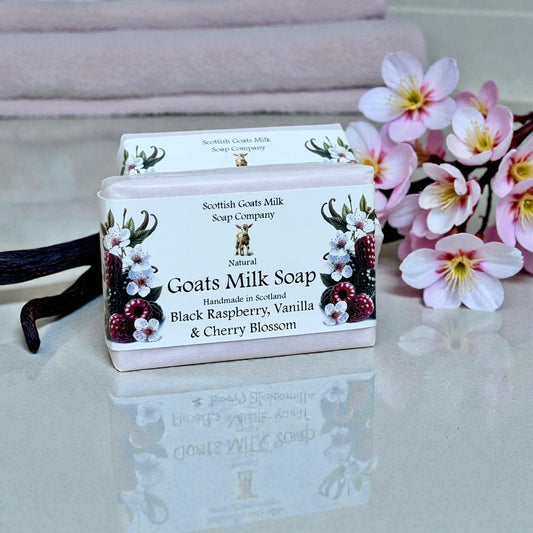 Black Raspberry, Vanilla & Cherry Blossom Soap Bar | Handmade Goats Milk Soap